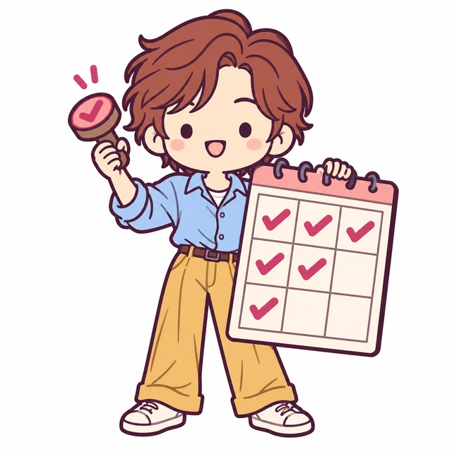 トークの出席率部長のイラスト(男性版)