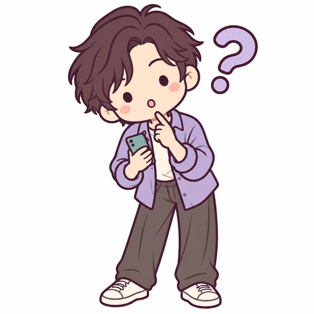 ハテナ増量係のイラスト(男性版)