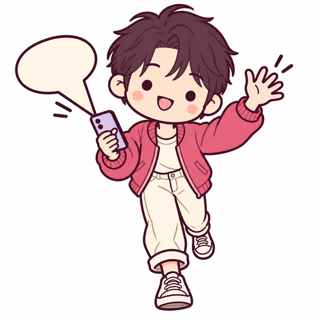 最初のひとこと係のイラスト(男性版)